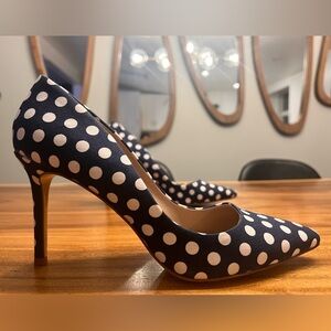 Charles David Navy Polka Dot Heels